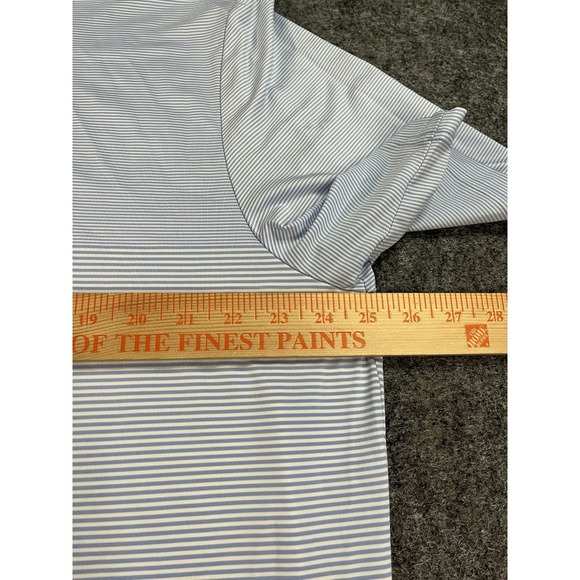 Ralph Lauren RLX Polo Shirt Mens XL Blue Stripe Trump International Golf Club - Picture 7 of 8